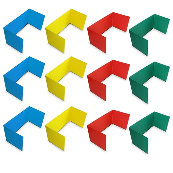 Assorted Premium Corrugated Plastic Study Carrels - Pack Of 12