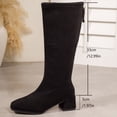 Tdxkok Women's Knee-High Boots,Solid Color Design with Mid-Height Block ...