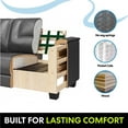thumbnail image 6 of DHP Brodie 75.5" Upholstered Sofa with Pillow Arms, Charcoal Faux Leather, 6 of 18