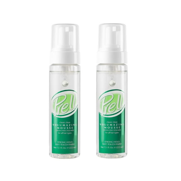 Prell Volumazing Mousse for All Hair Types, Strong Hold Soft Touch Finish 7.5 fl. Oz - 2 Pack