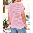 thumbnail image 3 of PRETTYGARDEN Womens Spring Tops Summer Shirts Crochet Cap Sleeve Sweater Pullover Cute Crew Neck Beach Cover Ups, 3 of 9