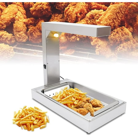 

Miumaeov 110V French Fry Food Warmer 23 x 13.5 500W Fry Heat Lamp with Detachable Bent Drain Board Drip Pan Stainless Steel Food Heat Light 86℉-158℉ Free Standing Fried Chicken Warmer