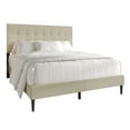thumbnail image 5 of Castle Place Classic Linen Upholstered Queen Platform Bed, Beige, 5 of 6