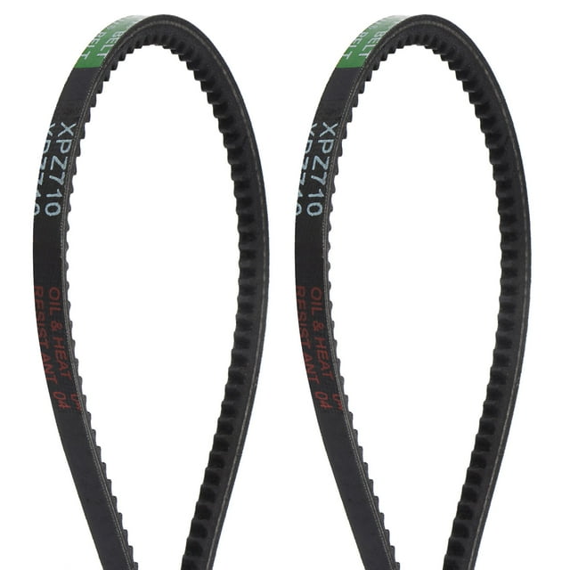 2uds Correas Trapezoidales XPZ710 Dentadas 28.47 Pulgadas 10mm Ancho 9mm Alto Goma Transmisión Automotriz