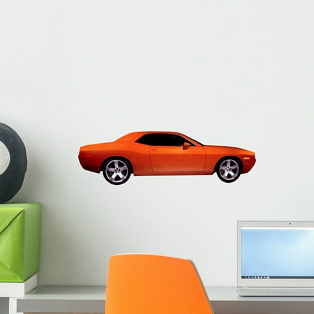 Muscle Car Wall - Orange Muscle Car Wall Decal by Wallmonkeys Peel and Stick Graphic (18 in W x 12 in H) WM141150