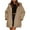 Khaki, variant on HAiming Women's Winter Cotton Jacket Long Sleeved Button down Hooded Coat Thicken Warm Casual Outerwear with Pocket