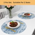 thumbnail image 5 of Blue Coastal Nautical Round 13 Inch Placemats Set of 2, Summer Ocean Sea Waves Starfish Coral HeatResistant Non Slip Place Mats for Dining Table, Wipeable Braided Kitchen Table Mats for Housewarming, 5 of 9