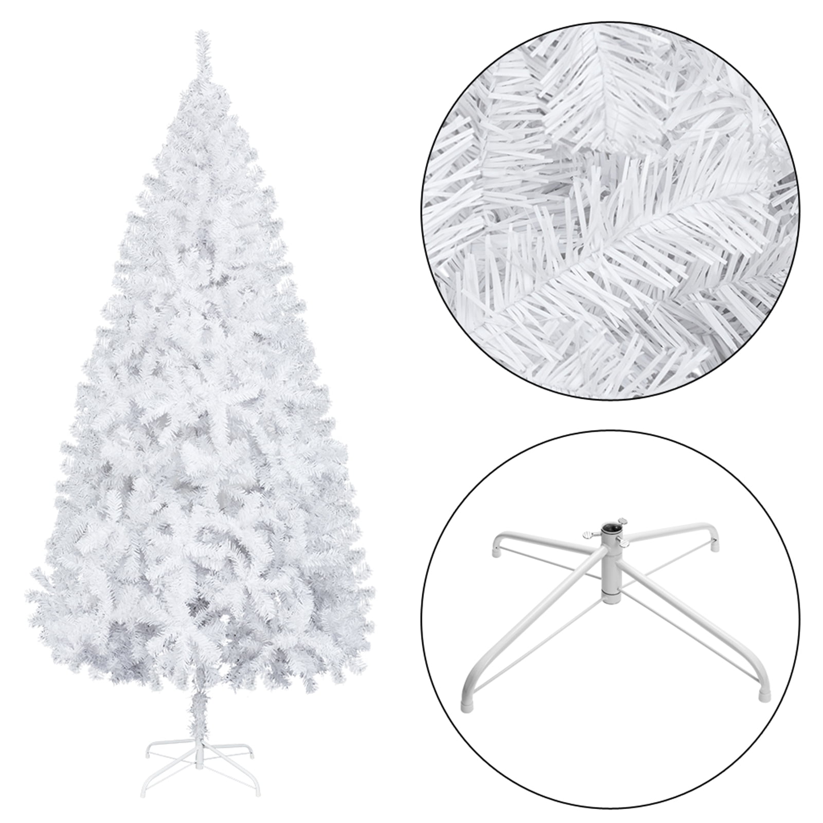 Kepooman 7ft PVC Artificial Christmas Tree with Stand, 950 Branches Xmas Tree for Home Office Party Decor, White Kepooman 7ft PVC Artificial Christmas Tree with Stand, 950 Branches Xmas Tree for Home Office Party Decor, White