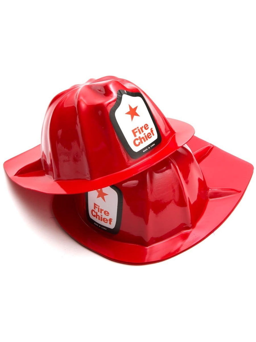 2x Firefighter Children's Fireman Soft Plastic Helmet Dress Up Party Hats 