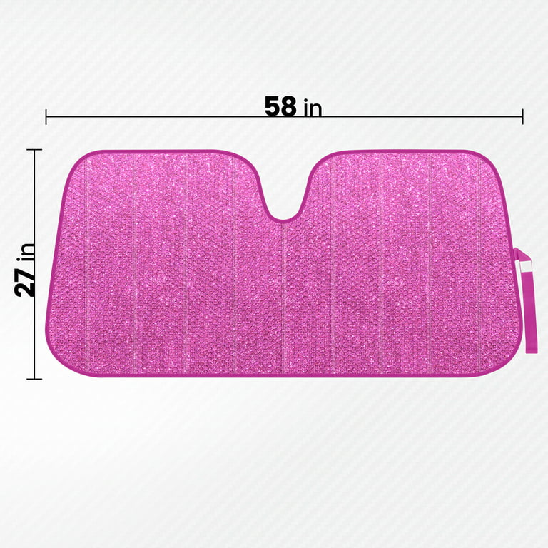 Pink Glitter Front Windshield Shade-Accordion Folding Auto Sunshade for Car  Truck SUV-Blocks UV Rays Sun Visor Protector-Keeps Your Vehicle Cool-58 x 