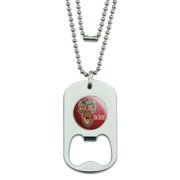 Oh Deer Dear Christmas Holidays Funny Military Dog Tag Bottle Opener Pendant