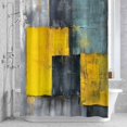 thumbnail image 3 of Abstract Color Block Shower Curtain for Bathroom Decor, Yellow Block Gradient Black Modern Waterproof Fabric Shower Curtain, 36"x72" Set with 12 Hooks, 3 of 9