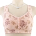 thumbnail image 3 of Penkiiy Daisy Bras for Older Women Front Closure No Underwire Supportive Bras Plus Size Push Up Bras Breathable Cotton Bras Pink, 3 of 3