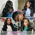 thumbnail image 3 of 200% Density Lace Front Wig Human Hair Body Wave Transparent Brazilian Virgin Human Hair Wigs 13x6 Lace Front Wigs Human Hair Pre Plucked With Baby Hair For Women Natural Color, 3 of 10