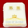 thumbnail image 4 of King of Bling's 0.05ct Diamond 925 Sterling Silver Yellow Stud Women's/ Men's Square Earrings, 4 of 11