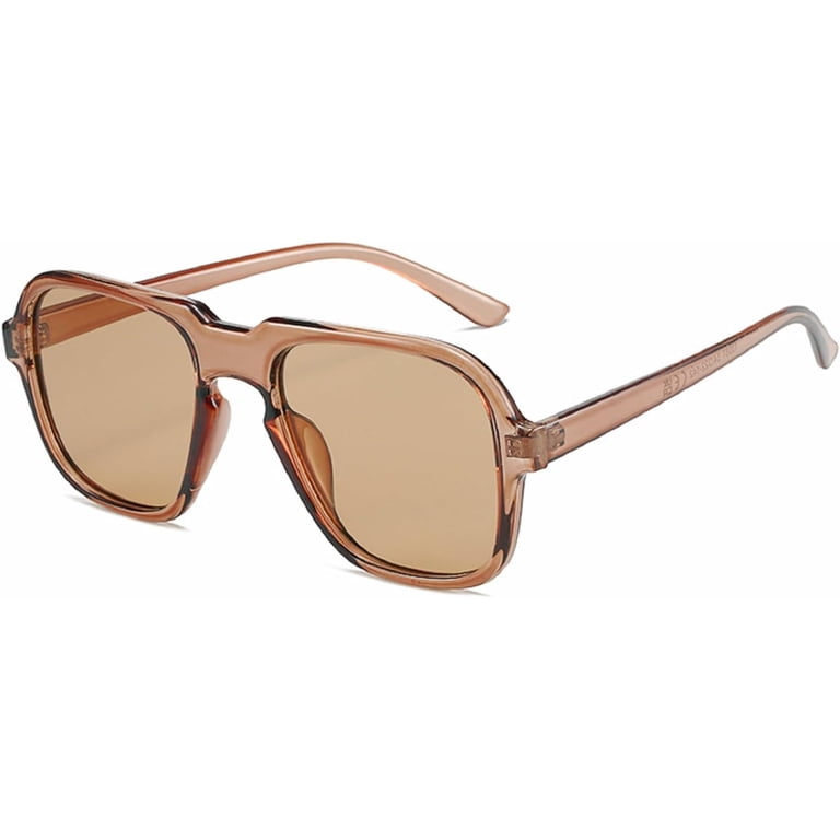 Square Women Retro Pilot Sunglasses Ocean Gradient Lens  display picture 3
