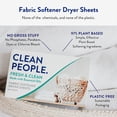 thumbnail image 5 of Clean People All Natural Fabric Softener Sheets - Dryer Sheets - Naturally Softens & Removes Static Cling - Vegan Laundry Softener With Essential Oils - Fresh Scent, 160 Pack, 5 of 8
