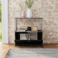 thumbnail image 5 of Cottinch 2-Tier Accent Cabinet,Metal Storage Cabinets with 1 Door,Open Shelf,Freestanding Organizer for Living Room,Black, 5 of 8