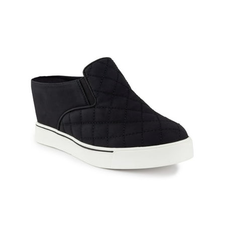 

SUGAR Womens Black Side Gores Hidden Heel Quilted Wedge Slip On Athletic Sneakers 9