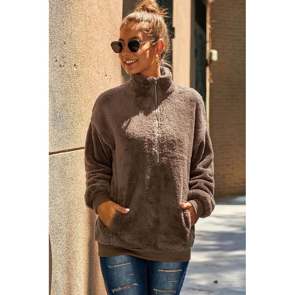 brown sherpa sweater