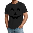 thumbnail image 3 of AHMOMEI Mens Halloween T Shirt Jack-O'-Face Printed Pumpkin T Shirt Vintage Funny Spooky Season Crew Neck Short Sleeve Mens T Shirts Graphic Black L, 3 of 4
