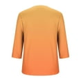 thumbnail image 5 of Olyvenn Womens Plus Size 3/4 Sleeve Tops Casual Gradient V Neck Button Tee Shirts Basic Loose Fit Tunic Blouse Orange XXXL, 5 of 5