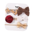 thumbnail image 2 of Conjunto de 5 diademas con lazo para bebé, de nailon flexible y , para recién nacidos de 3 a 6 meses. estilo D, 2 of 9