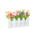 thumbnail image 7 of 1 Set White Wooden Fence Artificial Flower Floral Holder Home Garden Decor, 7 of 7
