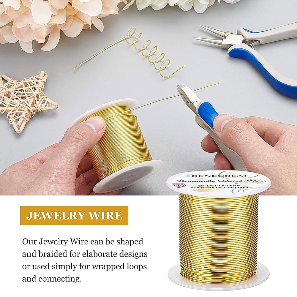 18 Gauge 32 Yards Gold Jewelry Wire - Tarnish Resistant Beading Wrapping Wire for DIY Craft Making