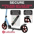 thumbnail image 6 of LaScoota Professional Foldable Kick Scooter for Teens & Adults Ages 6+, Fusion Blue, Big Sturdy Wheels, 6 of 7
