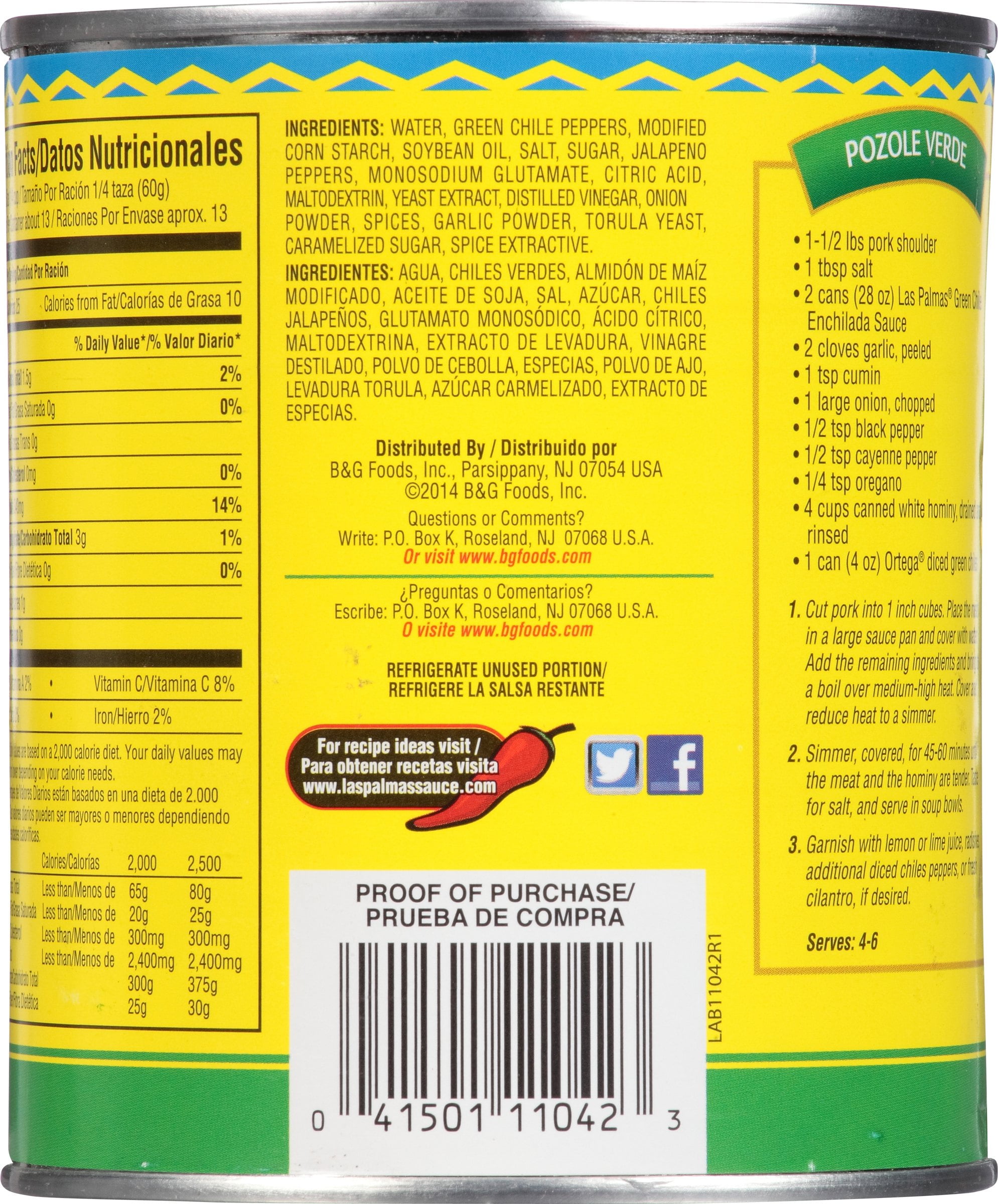 Las Palmas Enchilada Sauce Nutrition Information Besto Blog