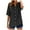 Black-Shirts, variant on Inverlee Women's Plus Size Cotton Linen Tunics Trendy Printed Button Down Short Sleeve Shirts Dressy Casual V Neck Blouse