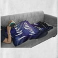 thumbnail image 6 of Saying Soft Flannel Fleece Throw Blanket, Outer Space Background I Love You to the Moon and Back Typography, Cozy Plush for Indoor and Outdoor Use, 60" x 80", Dark Purple White, by Ambesonne, 6 of 6