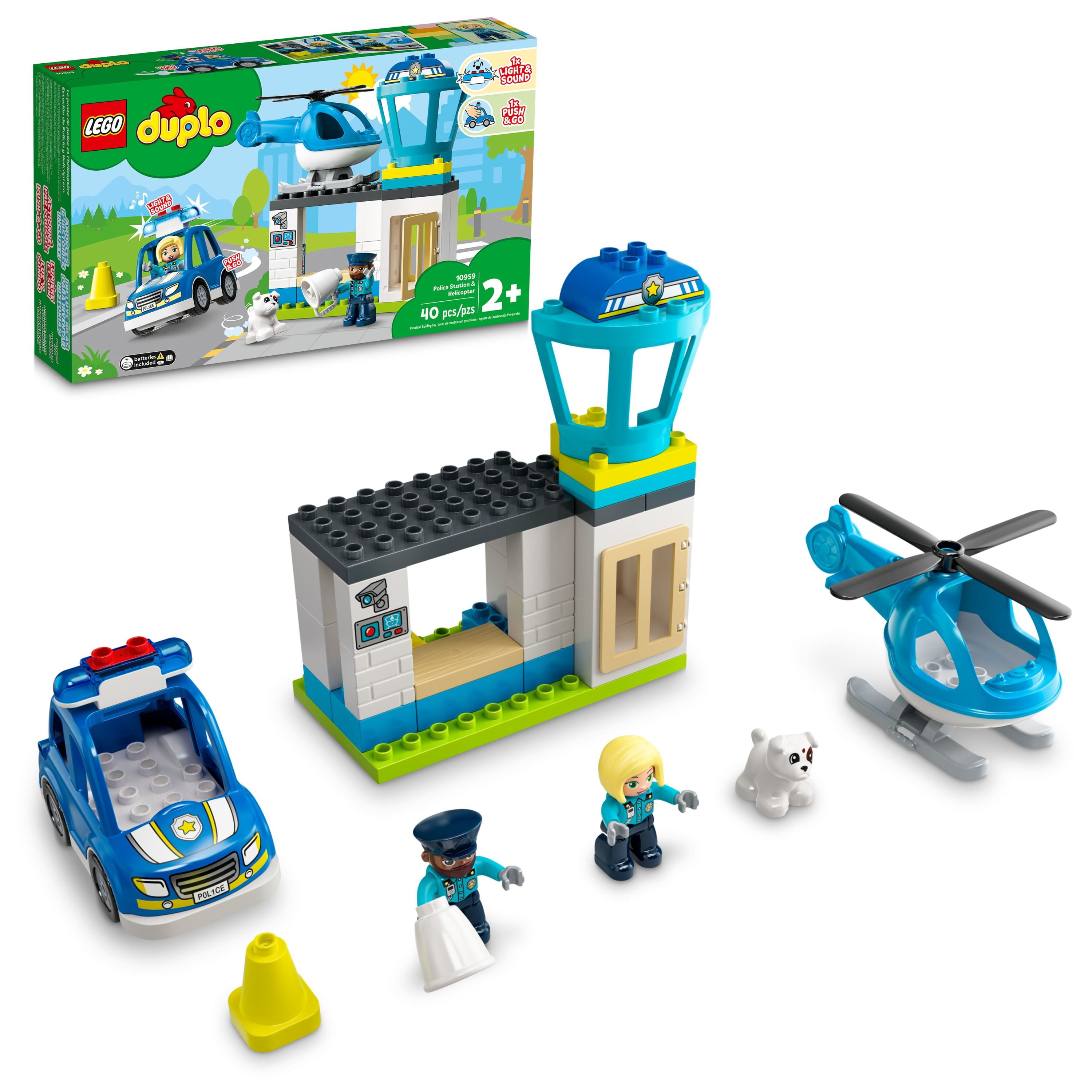 filosofi Eastern Fremsyn LEGO DUPLO Rescue Police Station 10959 Push & Go Car Toy with Lights and  Siren plus Helicopter, Early Learning Toys for Toddlers, Boys & Girls 2  Plus Years Old - Walmart.com
