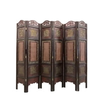 Vintage Oriental Style 6 Panels Screen Room Divider