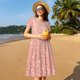 thumbnail image 4 of Balery Rose Gold Glitter Vestidos sueltos de manga corta para mujer, vestidos de verano 2025, vestidos casuales de corte A con vuelo., 4 of 6