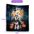 thumbnail image 5 of Happy Halloween Vampire Siberian Husky BOO with Pumpkins Fun and Spooky Quilt Blanket Husky Dog Lover Gifts Cozy Comforter Throw Blanket - 00018, 5 of 5
