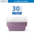thumbnail image 3 of Mainstays 15-Pack 1-Compartment BPA-Free Plastic Meal Prep Food Storage Containers, Lilac Bloom, 3 of 10