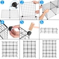 thumbnail image 5 of 16-Cube Black Wire Grid Modular Storage Shelving Unit | Versatile Metal Cubbies Organizer for Books, Toys & Entryway | Durable ABS Connectors | 47" W x 57" H, 5 of 10