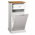 thumbnail image 2 of SpaceMaster Microwave Kitchen Cart with Hideaway Trashcan Holder, White, 2 of 5