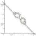 thumbnail image 2 of 925 Sterling Silver Lobster Claw Closure Polished With 1in. Ext. Infinity Symbol Anklet 9 Inch Anklet for Women, 2 of 2