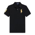 thumbnail image 1 of Short Sleeve Polo Shirt Men's Loose Plus Size Lapel Solid Color Cotton Embroidered Shirt, 1 of 3