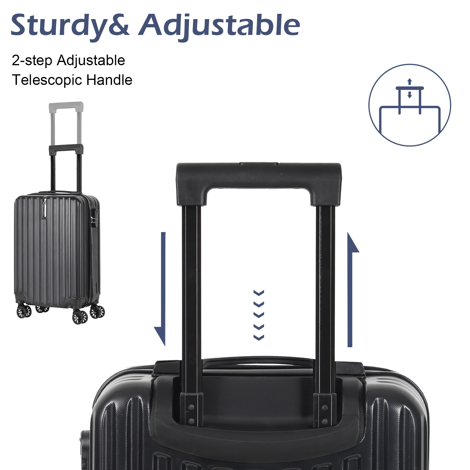 20 in Hardside Luggage with 14" Makeup Case, Airline Approved Carry On Suitcase