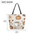 thumbnail image 5 of FORMRS Womens Canvas Tote Bag with Zipper Inner Pocket Shoulder Handbag, Fall Pumpkin Pattern, 5 of 7