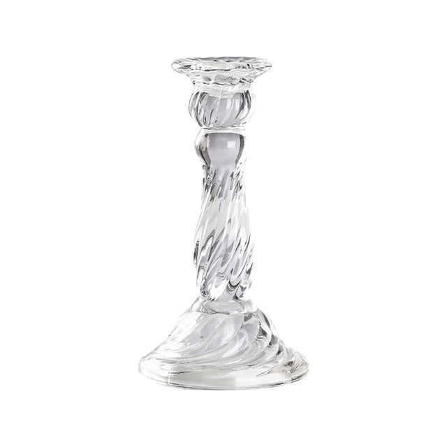 Wdhugt Embossed Glass Candlestick Holder Vintage High Foot Design For Dining Table Home Decor Romantic Atmosphere Crystal Clear Glass A A
