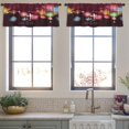 thumbnail image 3 of LALILO Kitchen Curtain Valance Chinese Mid Autumn Rod Pocket Window Curtain 52"x 18" Set of 2, 3 of 5