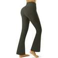 thumbnail image 3 of Aofany Womens Stretch Yoga Leggings Fitness Running Sports Full Length Active Pants High Waist Slim Small Flared Trousers, 3 of 7