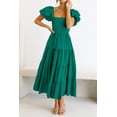 thumbnail image 3 of Vestido PRETTYGARDEN Midi Verde Oscuro con Mangas Abullonadas, 3 of 8