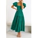 thumbnail image 3 of Vestido PRETTYGARDEN Verde Oscuro Midi con Mangas Abullonadas Talla S, 3 of 8