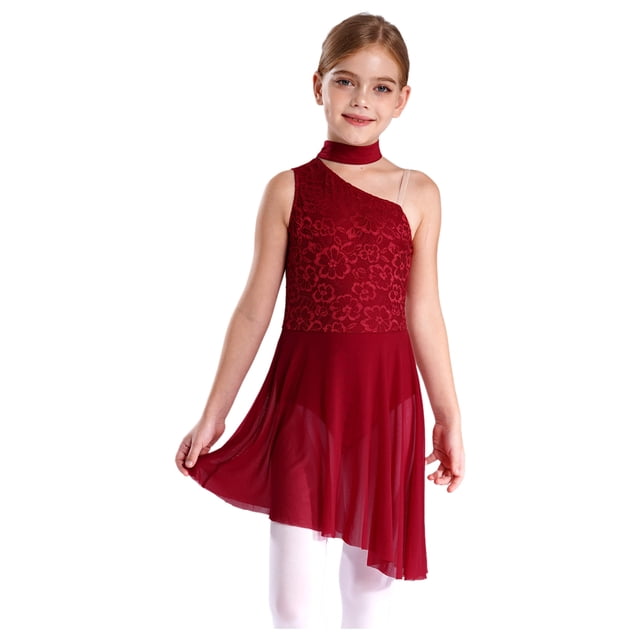 Yartina Robe Justaucorps de Danse Ballet pour Filles Sans Manches Performance Scénique Bourgogne 12